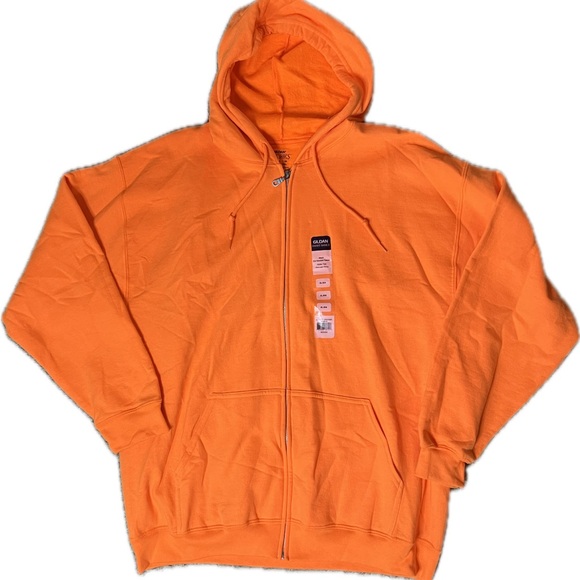 Gildan Other - New Gildan XL Hoodie Zip Up Sweatshirt, Safety Orange